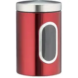 Relaxdays Vorratsdose rund rot 17 x 11 x 11 cm 1,4 l