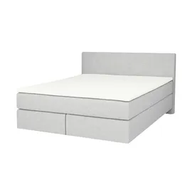 Möbel Kraft Boxspringbett 160 x 200 cm Hellgrau
