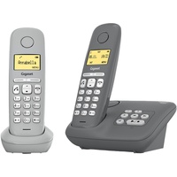 Gigaset A280A Duo - 2 DECT-Schnurlostelefone mit Anrufbeantworter für beste Kommunikation mit großem Grafik-Display, perfekter Audioqualität und Freisprechfunktion, Grey + Grey Medio