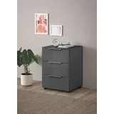 HBZ Nachtkommode »Santorin Nachtkonsole, BxHxT 45x61x40 cm«, (1 St.), Breite 45cm, Softclose für Schubkästen, Melaminbeschichtung, grau