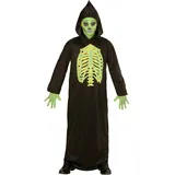 WIDMANN MILANO PARTY FASHION - Kinderkostüm Skelett Meister, Robe mit Kapuze, Sensenmann, Halloween