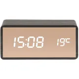 Present Time Karlsson Wecker Kupferspiegel schwarz