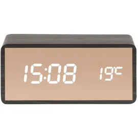 Present Time Karlsson Wecker Kupferspiegel schwarz