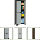 Kunststoffschrank 68x39x171,5 Cm Rattan-design - Aufbewahrungsbox - Garderobe - Regal - Kunststoffeinrichtung - Wohnzimmermöbel - The Living Store