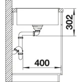 Blanco Axia III 5 S rechts Einbau von Oben vulkangrau Excenterbetätigung 915 x 510 mm