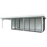 Palmako Carport/Pavillon Connect Lenna 24,9 m2 Set 418 Slide weiß lackiert