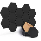 Akustikpaneele selbstklebend sechseckig 12St., JAMELO Akustikplatten aus Polyester zur Schalldämmung, 30 x 26 x 1 cm Schallabsorber Schallschutz für die Wand Decke Tür vom Studio Büro Schwarz
