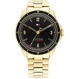 Tommy Hilfiger Analog Quarzuhr für Herren mit Goldfarben Edelstahlarmband - 1791903