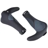 Velo De Ville Velo ERGOGEL D3 BAR Fahrradgriff, ergonomische Form, Gel-Schraubgriff, mit Lenkerendstopfen, Länge: 138mm, schwarz/grau 410461