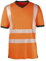 4PROTECT® Warnschutz T-Shirt MIAMI, UV-Schutz, orange/grau 3430 / 3431 , 1 Stück, Größe: 3XL
