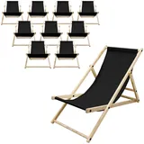 ECD Germany ECD-Germany Strandliege, Schwarz, Holz, 52x83x117 cm, Gartenmöbel, Gartenliegen
