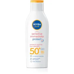 NIVEA SUN Sensitive Immediate Bräunungsmilch für empfindliche Haut SPF 50+ 200 ml