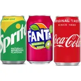 Sprite, Fanta Strawberry/Kiwi, Coca Cola je 24x0,33l Dosen (72 Dosen gesamt)