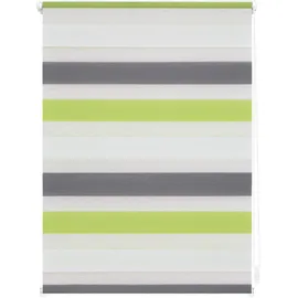Lichtblick Duo Rollo / Doppelrollo Klemmfix 60 x 150 cm grün/grau/weiß