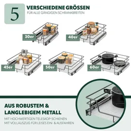 bremermann Teleskopschublade grau Metall, 37x14x44 cm Küchenzubehör