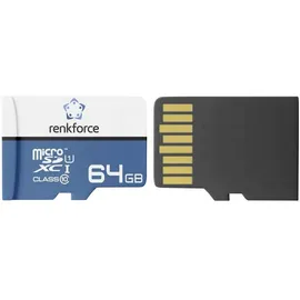 Renkforce RF-mSDXC-64GB microSD-Karte 64GB Class 10, UHS-Class 1, UHS-I inkl. SD-Adapter