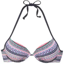 s.Oliver Push-Up-Bikini-Top Damen blau-rosé-gestreift Gr.42 Cup B