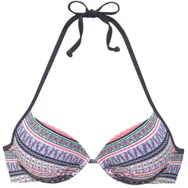 s.Oliver Push-Up-Bikini-Top Damen blau-rosé-gestreift Gr.42 Cup B
