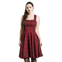 Hell Bunny Irvine Pinafore Dress Latzkleid Rot XS