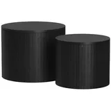 Vicco Couchtisch-Set Tavilo, Eiche/Schwarz, 48 x 48 cm 2 Teile
