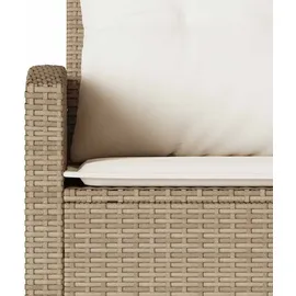 vidaXL L-förmiges Couchsofa mit Kissen Beige Polyrattan