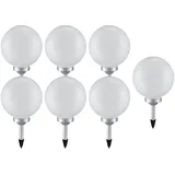 ETC Shop Solarleuchte Kunststoff H 65 cm 7er Set weiß