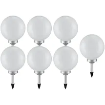 ETC Shop Solarleuchte Kunststoff H 65 cm 7er Set weiß