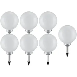 ETC Shop Solarleuchte Kunststoff H 65 cm 7er Set weiß