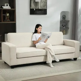Homcom Couch Polyester 3-Sitzer Cremeweiß