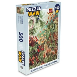 MuchoWow Puzzle Blumen – Kunst – Vintage – Natur – Botanisch, 500 Puzzleteile, Foto-Puzzle, Bilderrätsel, Puzzlespiele, Spielzeug bunt