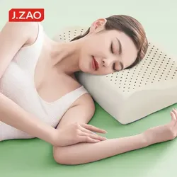 J.Zao Naturlatex-Kissen - Dream Wave Serie - 93% Latex - 58 x 38 x 9/11 cm - Komfort bei Nackenschmerzen und Ermüdungserscheinungen - aus Thailand
