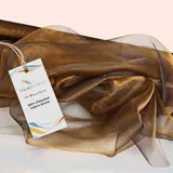 TOLKO 1m Organza Stoff Meterware | leichter Glanz Stoff für Gardine Vorhänge Tischdecken Deko Schals | Hauch Zart Fein Durchsichtig | zum Dekorieren Basteln | Stoffe zum Nähen Meterware (Antik Gold)