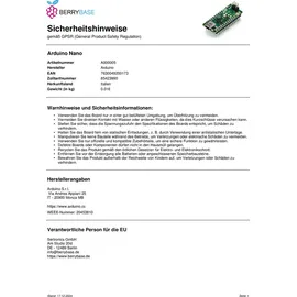 Arduino A000005 Board Nano Core, Nano ATMega328