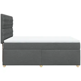 vidaXL Boxspringbett 140 x 200 cm Dunkelgrau