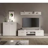 INOSIGN Wohnwand INOSIGN "Aosta, Breite 255cm, bestehend aus Highboard, Lowboard, Wandboard", weiß, B:255cm H:159cm T:35cm, Holzwerkstoff, Kastenmöbel-Sets, Wohnwand, Wohnwand, Kombination, Anbauwand, Möbel Set, Schrankwand, Möbel Kombi