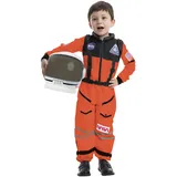 Spooktacular Creations Astronaut NASA Pilot Orange Kostüm mit beweglicher Raum Visier Kinderhelm für Kinder Rollenspiele Halloween Cosplay Karneval-Orange X-Large (13-15 Jahre)