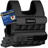 MSPORTS Gewichtsweste Premium Verstellbar von 5 kg - 30 kg Weighted Vest | Laufweste Damen Herren | Fitness Trainingsweste Krafttraining