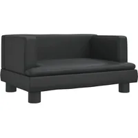 vidaXL Kindersofa Schwarz 60x40x30 cm Kunstleder - Schwarz