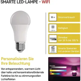 EMOS GoSmart A60 E27 - dimmbar, mehrfarbig & Weißtöne - 1050lm - sparsam, 11W 75W Glühbirne) - 20 000 Stunden - WiFi - Google Home und Alexa kompatibel