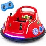 Costway 12V Kinder Autoscooter mit Musik und Lichtern rot