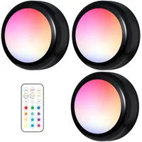 Led-stehlampen Mit Fernbedienung, Kabellose Schrankbeleuchtung, Farbiges Licht Mit Dimmer Und Timer, Batteriebetrieben (aaa), 3er-pack (schwarz)