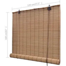 vidaXL Bambusrollo 120 x 160 cm Braun
