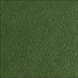 Ambiente 15 Servietten Papier 33x33cm 3-lagig - Einweg Papierservietten mit Ornamenten geprägt Hochzeit Dinner Gastronomie Party Hochzeitsservietten Moosgrün