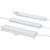 PRIOS 3er Set LED Unterschrankleuchten (Unterbauleuchte) 'Ashtonis' dimmbar mit Bewegungsmelder (Modern) in Alu u.a. für Wohnzimmer & Esszimmer (3 flammig,), Wohnzimmerlampe