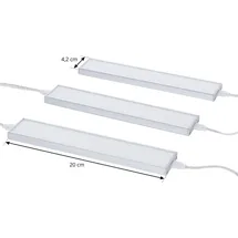 PRIOS 3er Set LED Unterschrankleuchten (Unterbauleuchte) 'Ashtonis' dimmbar mit Bewegungsmelder (Modern) in Alu u.a. für Wohnzimmer & Esszimmer (3 flammig,), Wohnzimmerlampe