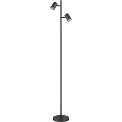 GLOBO LIGHTING Stehlampe "JAMES", grau (grau matt), Lampen, Fußtrittschalter im Kabel