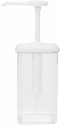 SCHNEIDER Dosierspender, transparent, Druckknopf-Dosierspender mit schwenkbarem Auslauf, Größe: 1,45 Liter, quadratisch