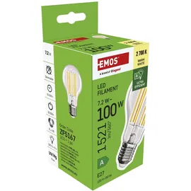 EMOS LED-Lampe A60, A CLASS E27 7,2 W 1521 lm, Warmweiß
