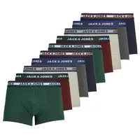 Jack & Jones Retro Boxer 10er Pack Jacsolid (Spar-Set, 10-St) Retro Short / Pant - Baumwolle - Ohne Eingriff - Atmungsaktiv bunt|grün XXL