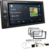 EHO Pioneer DMH-G220BT 2-DIN Autoradio Mediacenter Bluetooth USB AUX passend für Opel Astra H Piano Black inkl Canbus